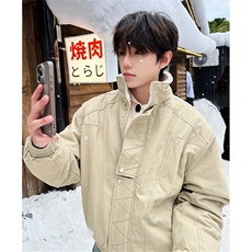 美式解构缉明线立领工装夹克秋冬款加绒加厚廓形棉服男女M6060，男装夹克，星座1116A（原606A-3）