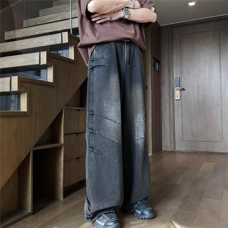 2024美式牛仔裤男款直筒长裤潮KN608P65,男装牛仔裤,星座1116-2