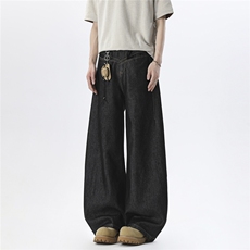 xz905-Z083#P65原牛宽松阔腿牛仔裤，男装牛仔裤，星座905