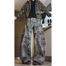 美式潮牌工装迷彩牛仔裤男秋季阔腿裤子A166-NA5814-特P70控118，男装牛仔裤，电商A166