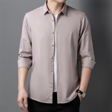 DN92201男式服装2023秋新款衬衫男长袖翻领休闲四季可穿衬衣P63，男装衬衫，电商B360