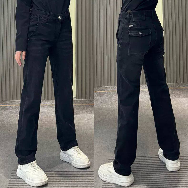 牛仔裤男女高品质欧货时尚休闲裤水洗纯色百搭直筒裤HG642 p44图片
