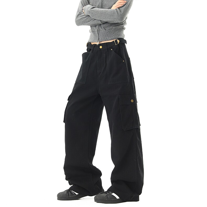 美式高街多口袋工装裤男女宽松休闲水洗长裤07XZ211-1-k2572-p65，男装工装外套，星座211-1