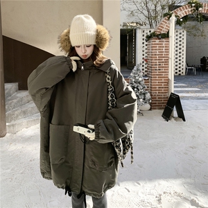 军绿色羊羔毛内胆派克服 2C167-902-P230-K298图片