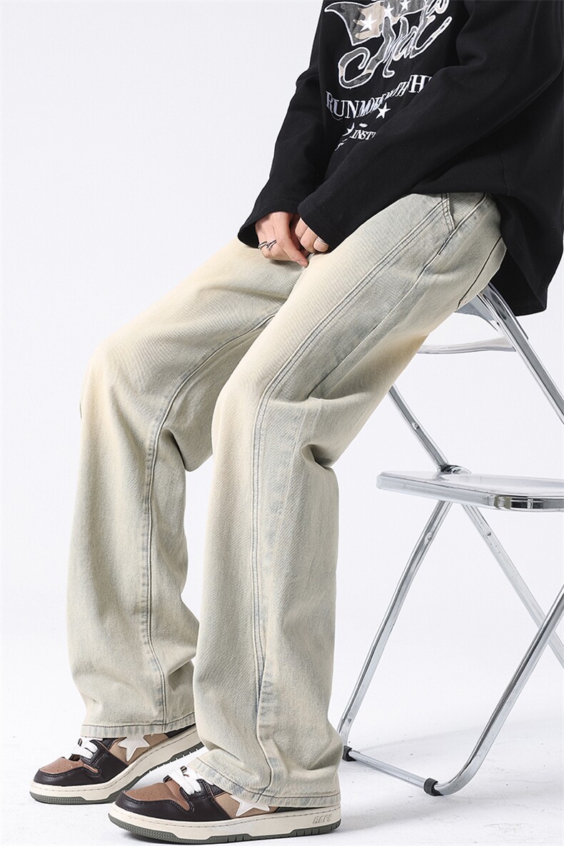 8XL-M特大码牛仔裤渐变宽松阔腿裤男加肥加大休闲款k915p55控78,男装牛仔裤,电商D206-1