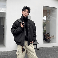 高品质春装新款老钱风美式高街解构立领棒球服飞行夹克潮休闲外套，男装夹克，电商A443