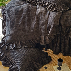 新款婴儿绒压花全夹棉床裙四件套韵雅，床品套件，一起卖家纺