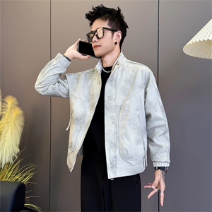 JK8609-P98控138男做旧外套潮流时尚男装上衣2025新款春秋季衣服图片
