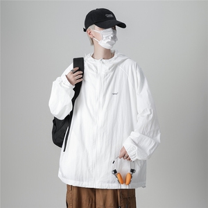 清凉防晒衣男外套多拉链宽松薄款工装户外连帽XZ212-1-QFS051-P38图片