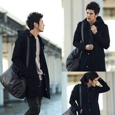新款秋季韩版中长款休闲青年风衣男士外套潮时尚风衣8069/85，男装风衣，电商A318
