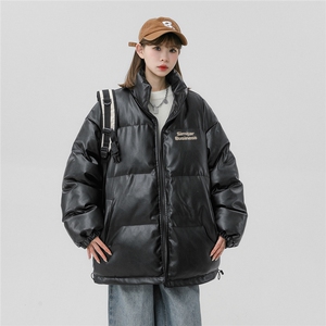 中性风23冬季时尚百搭宽松字母印花潮流棉服外套MY452特批95控158图片