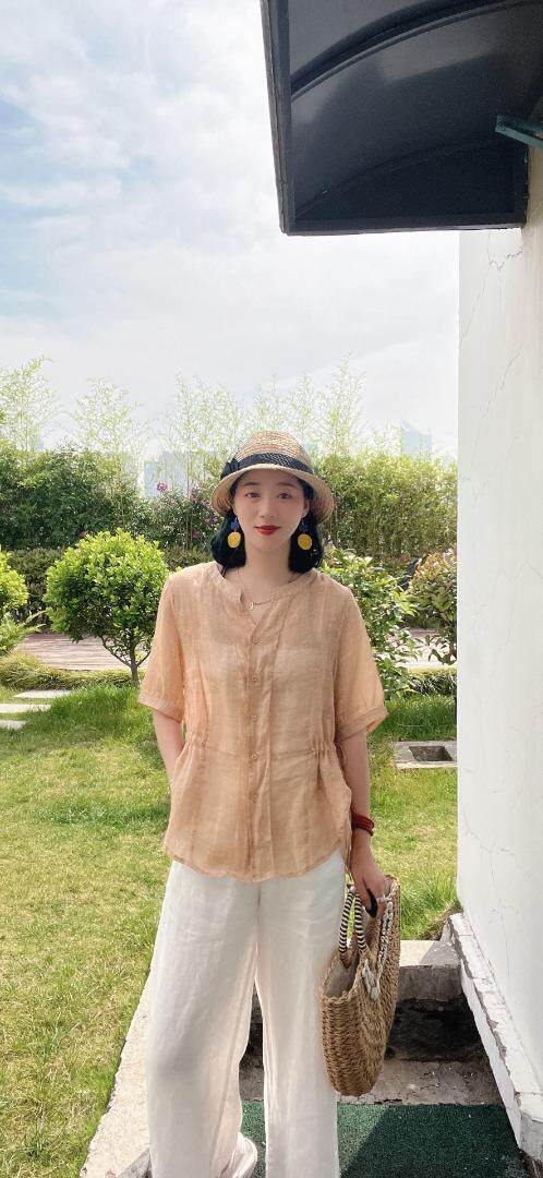 纯苎连衣裙小衫裤子裙子衬衣 时尚风 风淑女风休闲风，女装连衣裙，川哲