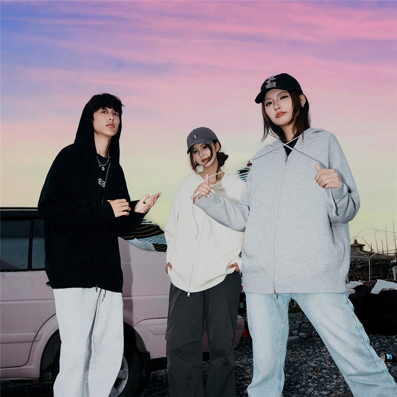 特批多模时尚纯色开衫连帽宽松毛衣针织衫A247-M709特批65控108，男装针织衫/毛衣，电商A247