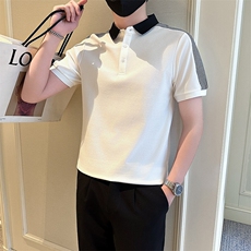 店主风社会小伙男士拼接翻领POLO衫男T恤上衣301A-1/PL110/P55，男装T恤，星座301A-1