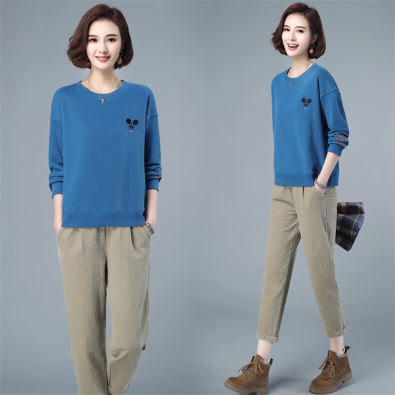 2024年春季新款洋气时髦套装女宽松显瘦韩版气质卫衣两件套装裤子，女装套装/套裙，简韵佳