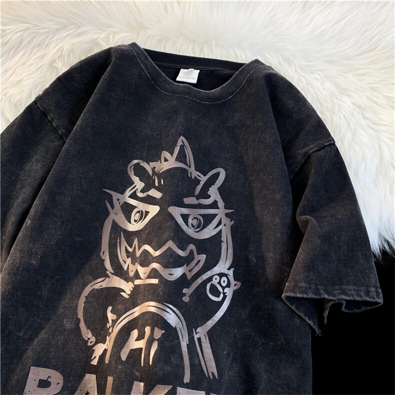 水洗短袖男印花百搭五分袖D329-QM602-P45-控68图片