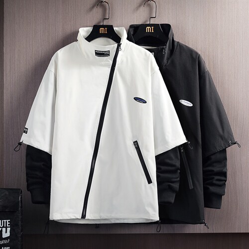 7XL-M加肥加大码立领夹克外套男2023秋季新款斜门襟工装上衣控98,男装夹克,钱塘717(原712)