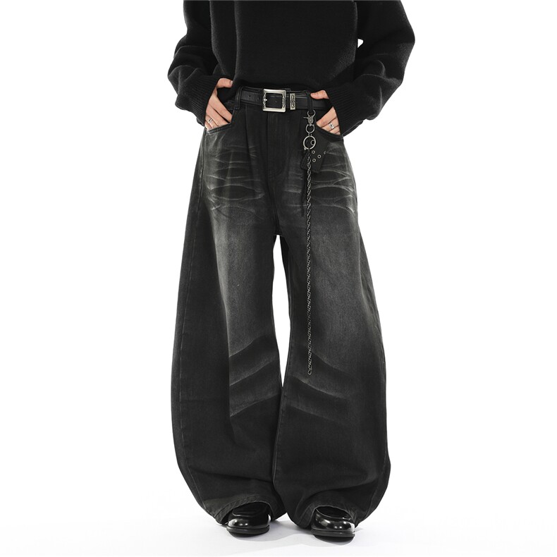 xz905-2-Z088#P65-（控98）美式高街弯刀水洗牛仔裤，男装牛仔裤，星座905-2