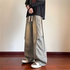 1506/QN610/P50斜切弯刀工装牛仔裤男士秋冬季美式阔腿裤子，男装牛仔裤，星座1506