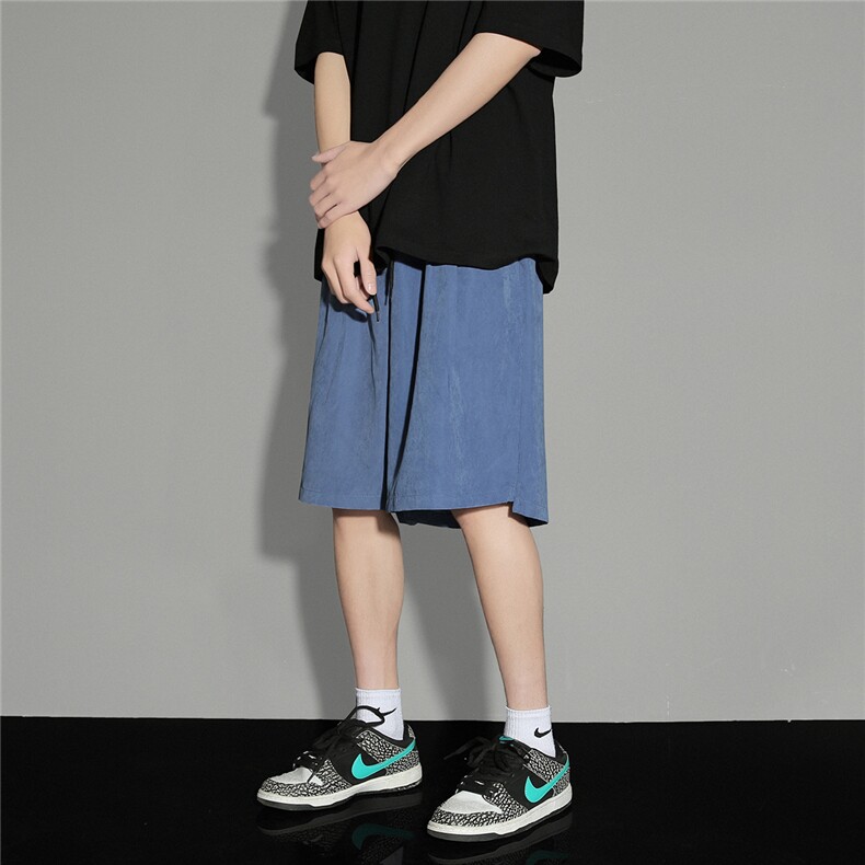 2023夏季新款纯色简约不规则休闲五分短裤男K100P25-控38,男装休闲裤,电商A247-1