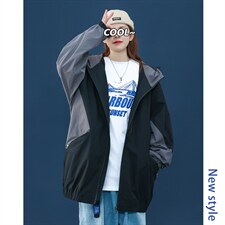 2021春季新中性风大码男女港风撞色拼接连帽ins潮流外套J6071-P70，男装夹克，电商A001