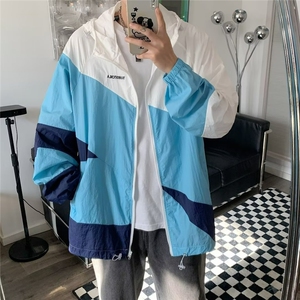 撞色拼接防晒衣男外套夏季超薄透气连帽情侣轻薄皮肤空调衣服图片