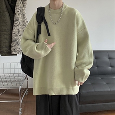抖音现货男秋冬圆领套头毛衣宽松百搭针织衫D329-QM808-P50控68，男装针织衫/毛衣，电商D329
