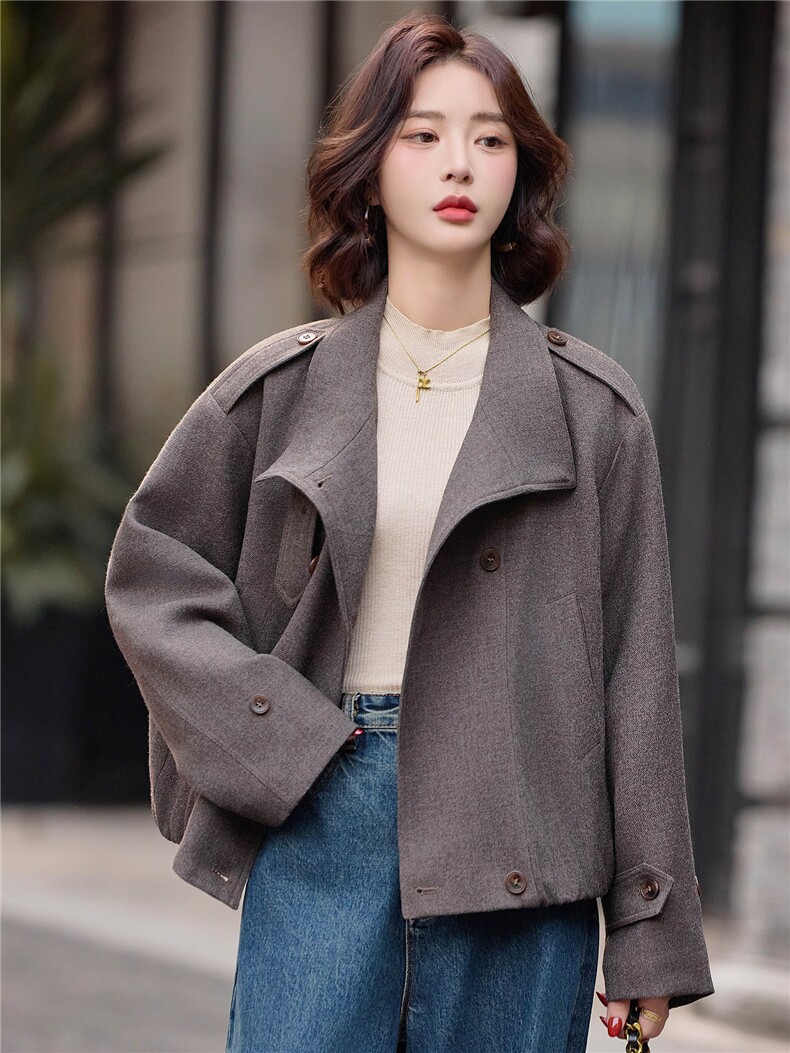 夹棉加厚复古大衣女宽松显瘦百搭年轻2025秋冬款时尚保暖外套,女装棉衣/棉服,靓衣阁
