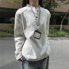美式亨利领长袖t恤体恤衫男春秋季宽松休闲内搭打底衫上衣WYZ54，男装T恤，星座516A