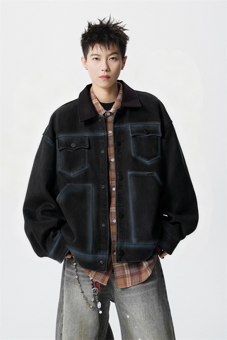 可二开美拉德复古工装夹克M-5XL大码美式底特律JK78117P98控158,男装夹克,星座226-1