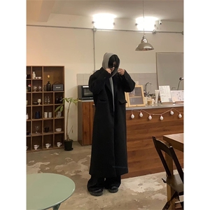 大货 加长款~美式cleanfit男士中长款过膝毛呢大衣外套Y987-P125图片