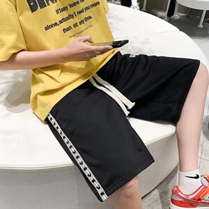 夏季2023新款侧边编织短裤男休闲宽松五分中裤D5246P20图片