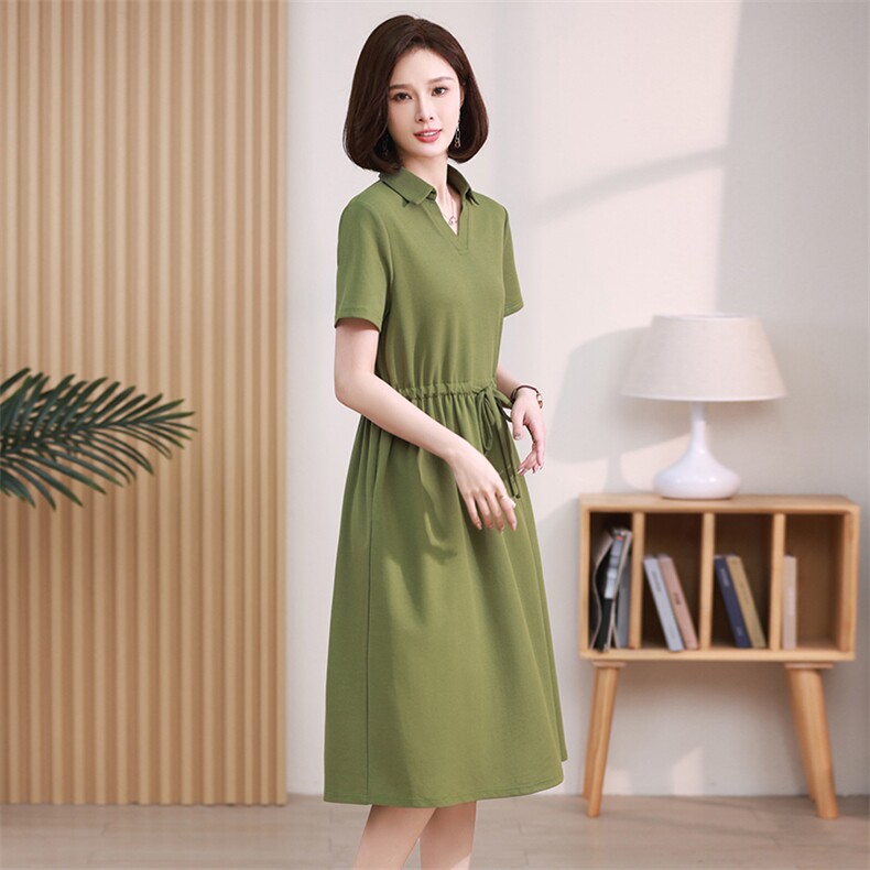 连衣裙女夏季2023新款高级感修身显瘦气质洋气小个子短袖衬衫裙子图片