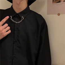 配链条衬衫男韩版潮流长袖高街帅气个性2023夏季ins外套CY378-P28，男装衬衫，星座412-3