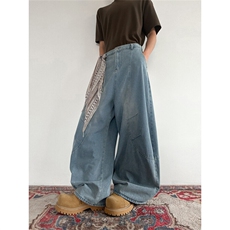 903-AK074-特P60【S-3XL】复古弯刀泡泡球牛仔裤4，男装牛仔裤，星座903