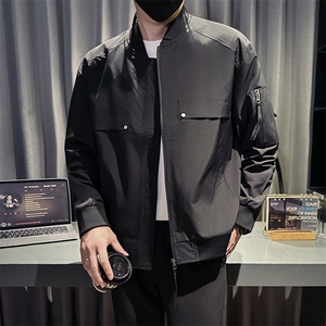 新款社会小伙秋装男时尚工装夹克男店主外套JK801-P78 控128 卡其图片