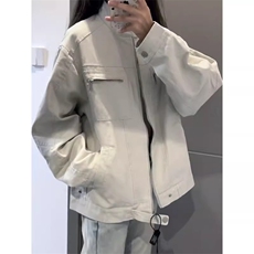 MA748-P78网图水洗帆布牛仔外套男款美式多口袋立领工装夹克，男装夹克，星座1611A