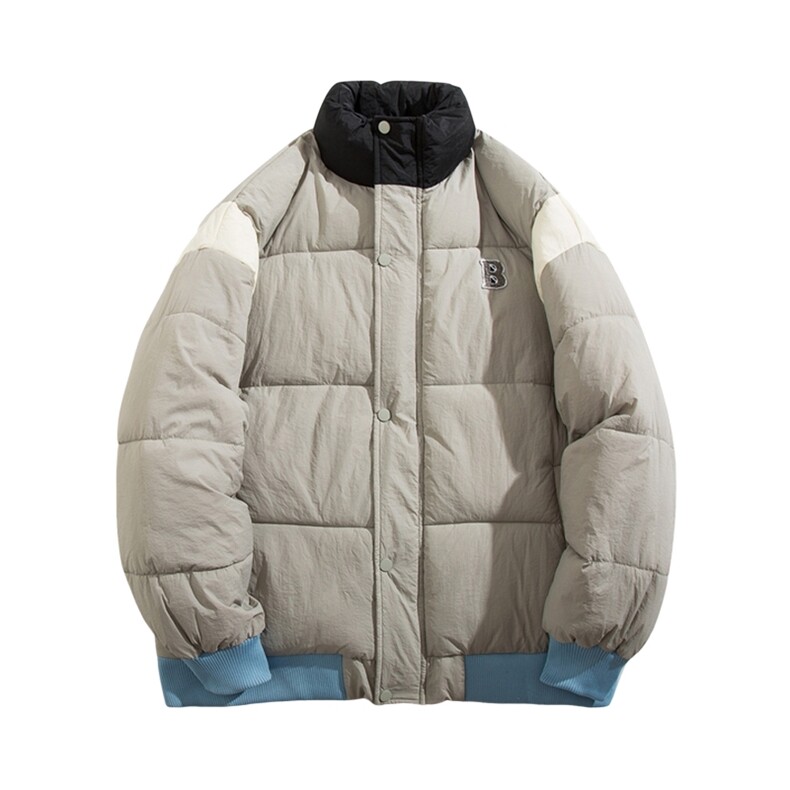 韩系撞色拼接字母2025冬新款女学生短款面包服棉衣外套C513-P100,男装棉衣,星座911-2(原星座613-2）