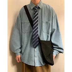 潮牌复古着感民族风长袖衬衫男春秋情侣宽松休闲衬衣CS07P45，男装衬衫，星座1116-2