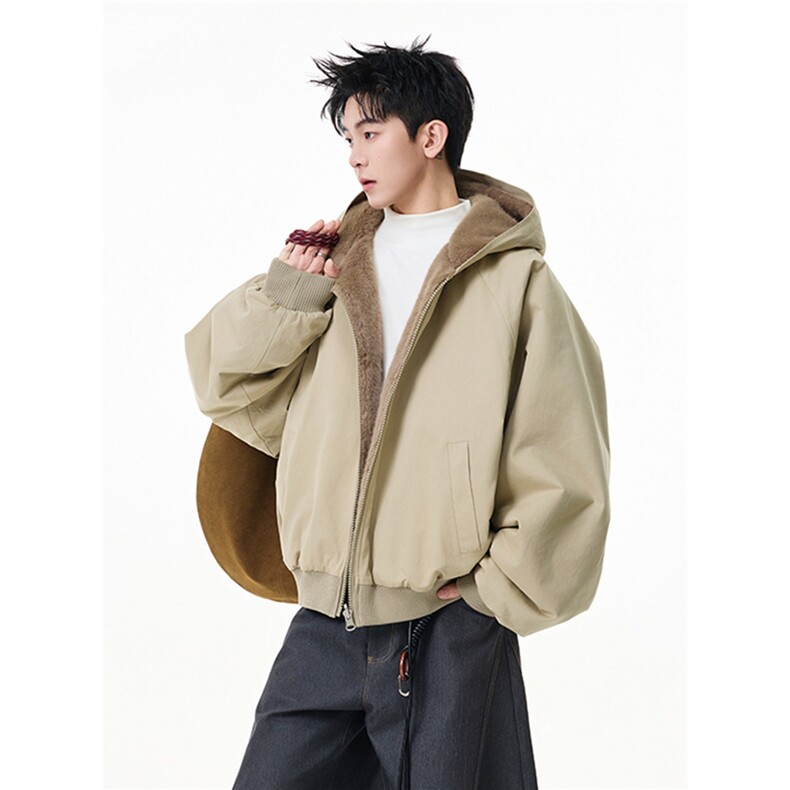 双面穿派克服2025年冬装新款棉服女皮草夹克座山雕慵懒感加厚,男装夹克,星座218-1（原230）