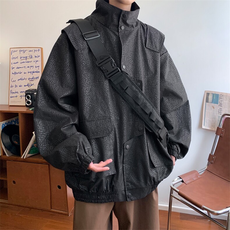 早秋~2025秋冬新款男士不规则门襟夹克潮牌外套JK555特P65控118,男装夹克,电商B220