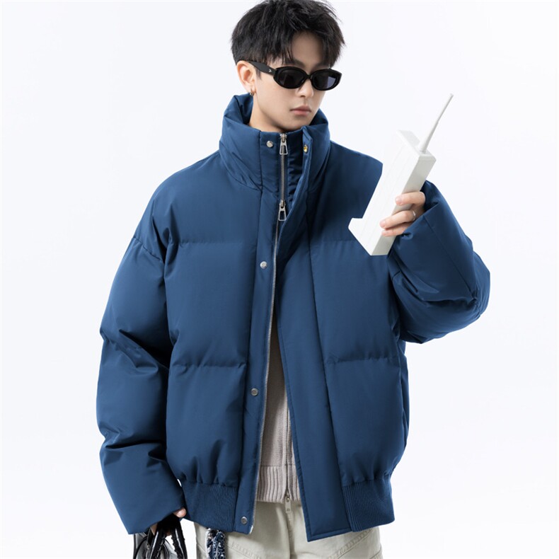 美式潮牌立领皮棉服男短款棉衣外套宽松面包服M5019P95控138,男装棉衣,电商A157