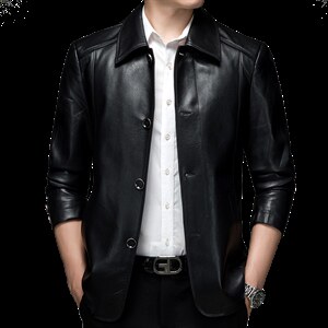 BH901钱塘2020-2中年男士冬季厚款加绒休闲百搭皮衣夹克P195图片