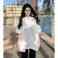 万针全刺绣工艺抖音得物高品质260克重磅纯棉双纱美式高街短袖T恤，男装T恤，电商A486