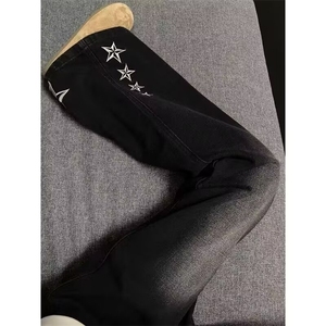 1506A/GHw170/P45浅灰色微喇牛仔裤女秋季高腰弹力修身