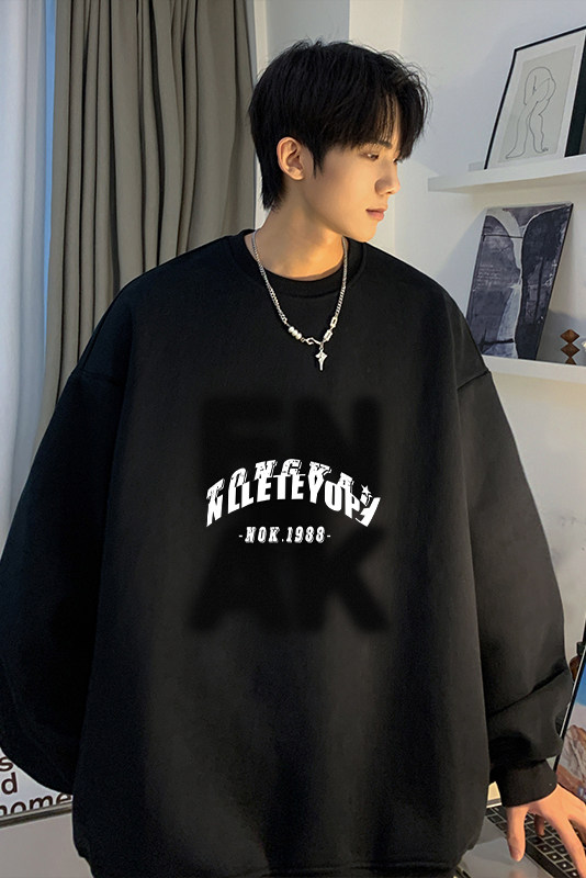 美式潮流字母印花连帽卫衣青少年秋季新款上衣JK23357特批24控39,男装卫衣,星座605(原A050)