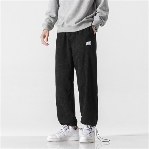 秋装港风日系束脚裤休闲灯芯绒哈伦裤长裤潮中性情侣K219-P35，男装休闲裤，电商A221A