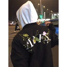 美式复古街头花卉印花夹克男女设计感百搭宽松外套潮JKA85-P67，男装夹克，星座208-5