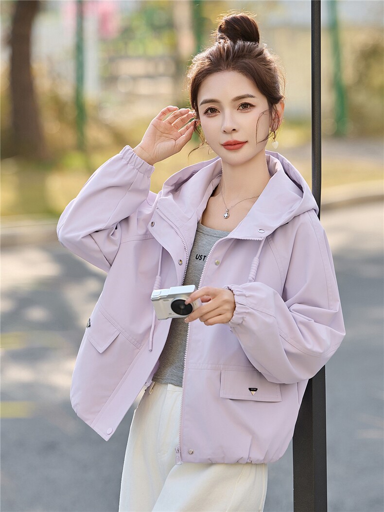 现货！现货12026年春秋新款时尚休闲风短款外套女,女装短外套,以桐