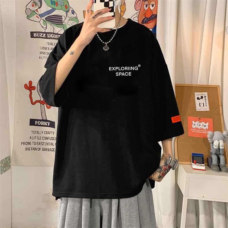 Q11244-P30NASA春夏季七分袖t恤男大码五分袖男短袖中袖,男装T恤,电商A040